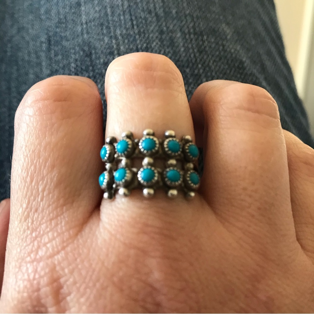Vintage Zuni Silver Turquoise Ring
